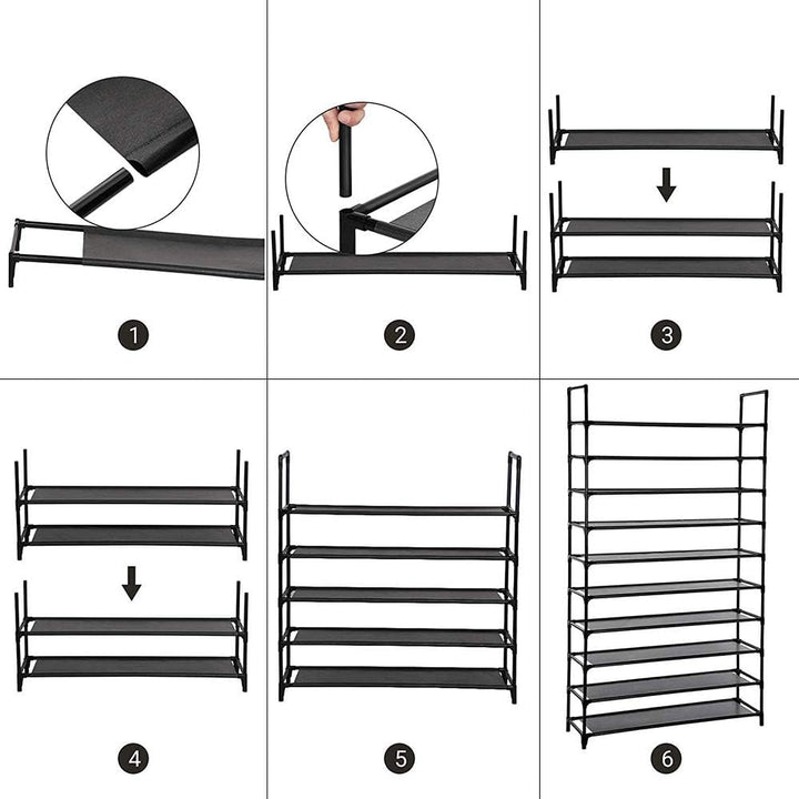 LANTUS Schuhregal mit 10/8 Ebenen, Schuhschrank hoch, 60cm Schuhablage schmal, Schuhaufbewahrung, fü
