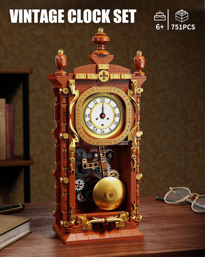 Vintage Wanduhr im klassischen, Stielspielzeug mit echter Uhrfunktion und Handbuch – verbindbares me