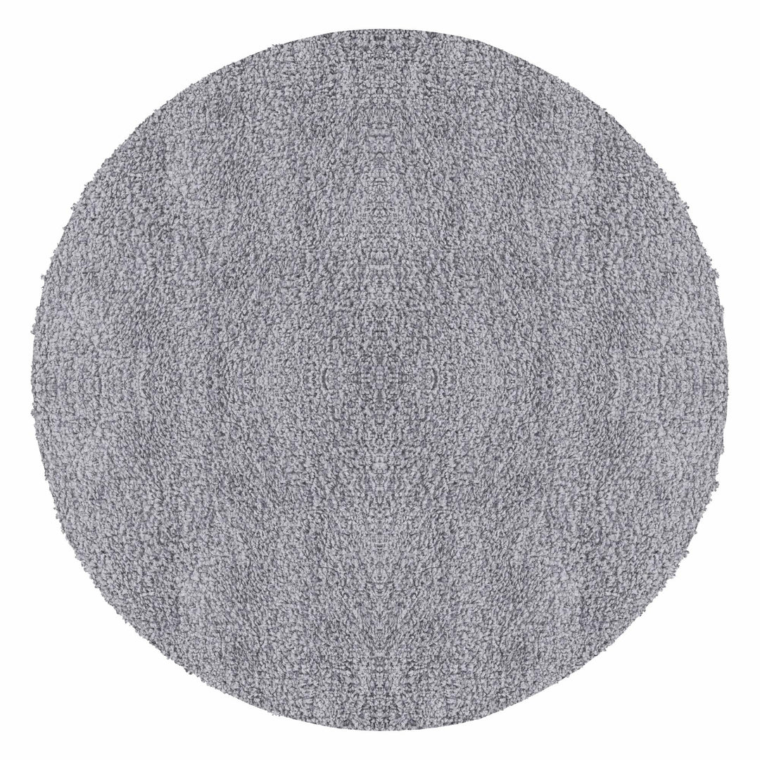 Carpetsale24 Teppich Wohnzimmer 200 cm Rund Hellgrau Shaggy Hochflor Einfarbig Modern Design - Runde