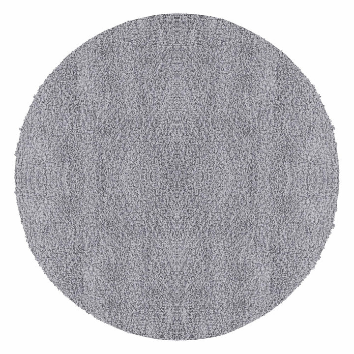 Carpetsale24 Teppich Wohnzimmer 200 cm Rund Hellgrau Shaggy Hochflor Einfarbig Modern Design - Runde