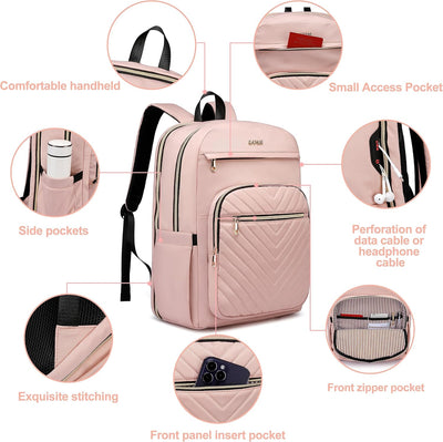 Laptop Rucksack für Frauen, Passt 17.3 Zoll Laptop Tasche, Mode Reise Arbeit Anti-Diebstahl Bagpack,