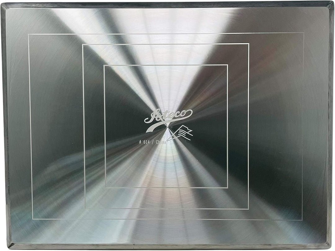 Ateco Drehbarer Kuchendekorationsständer, 614 rechteckig, Aluminiumsockel, Weiss #614 Rectangle, Alu