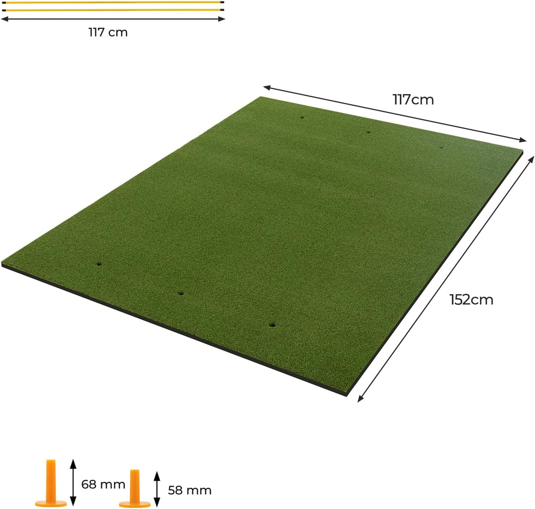 LIFEZEAL Golf Übungsmatte, Abschlagmatte Golf mit 6 Abschlagpositionen, Outdoor Sports Golf Training