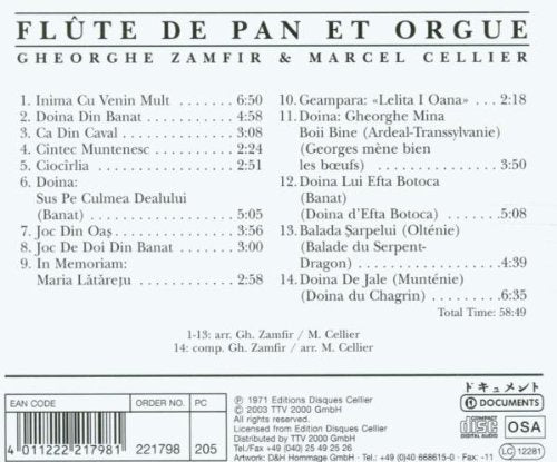 Flute de Pan et Orgue 4, Audio-CD