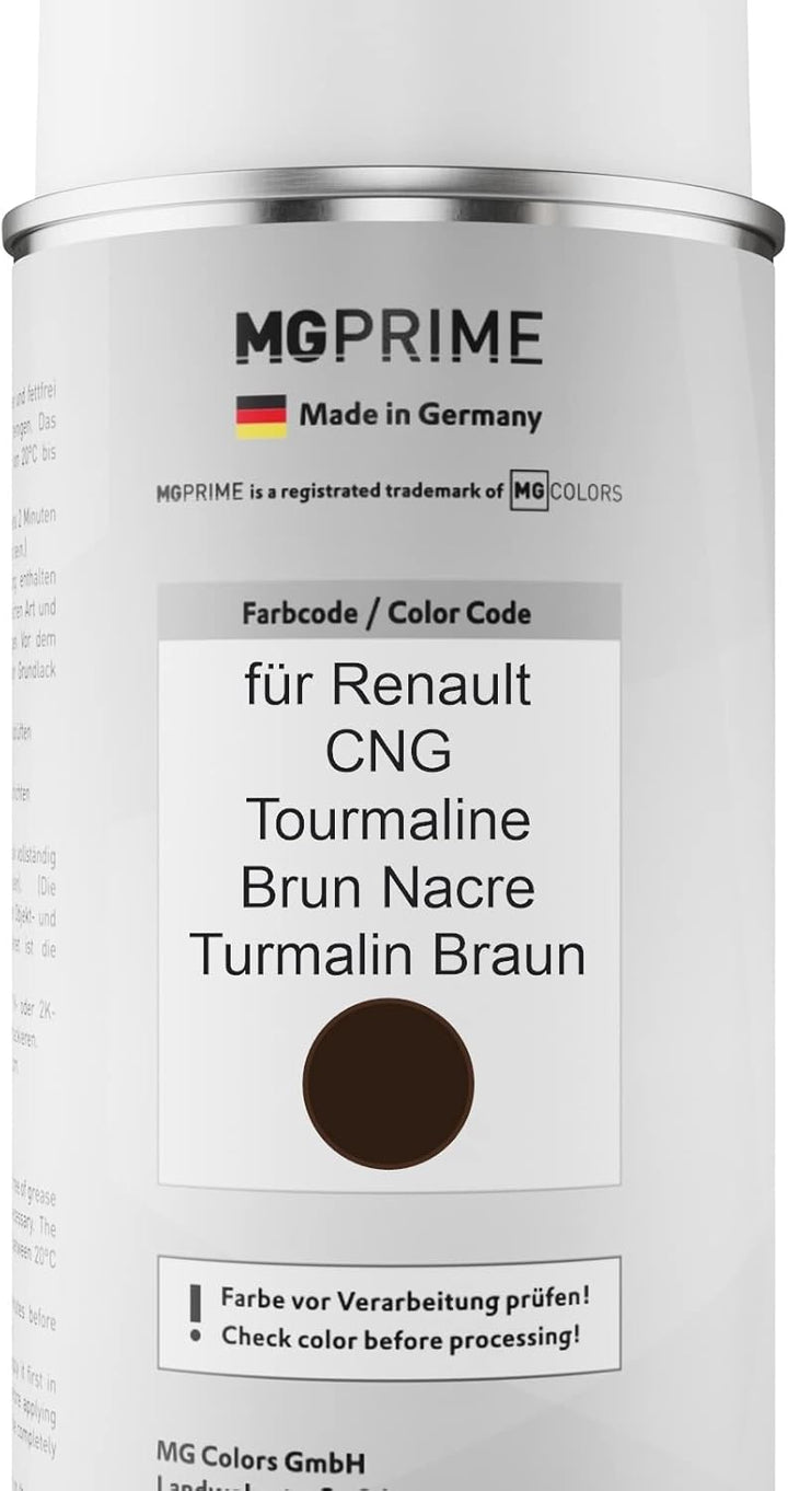 MG PRIME Autolack Sprühdosen Set für Renault CNG Tourmaline Brun Nacre/Turmalin Braun Basislack Klar