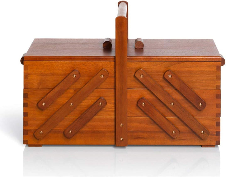 Prym 612551 Nähkasten/Nähkästchen aus dunklem Holz, L