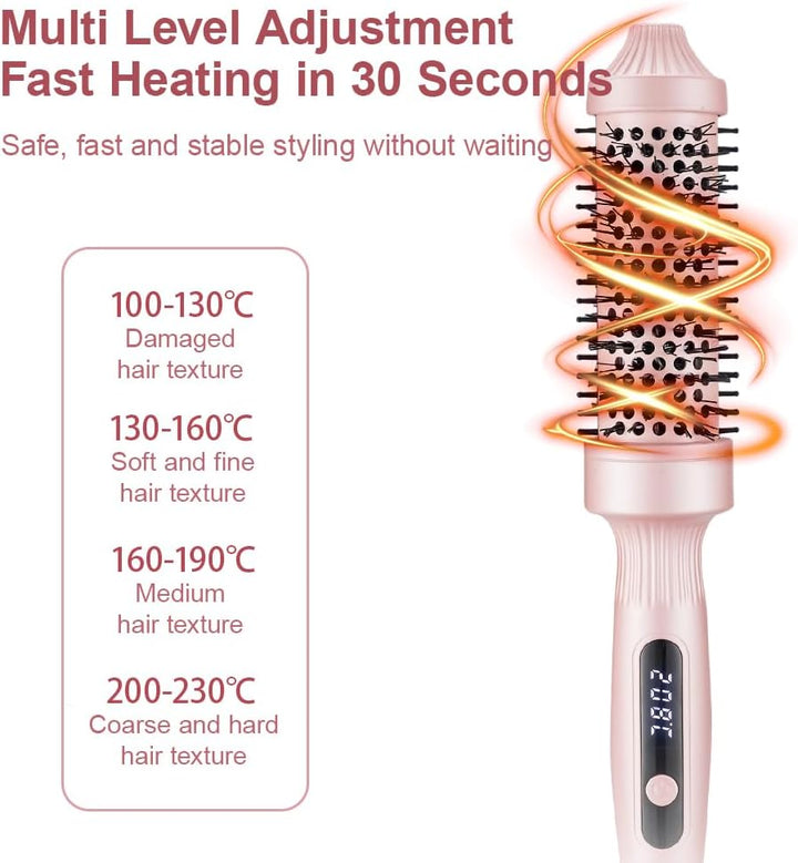Thermal Brush Lockenbürste, 38 mm Thermobürste Keramik, Hot Brush Rundbürste mit Hitze, Wärmebürste