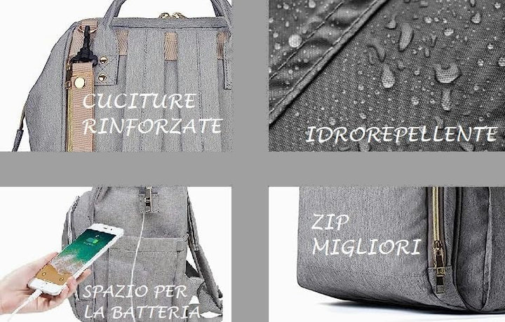 Wickelrucksack, Mama-Rucksack, Wickeltasche, grosser Wickelrucksack, Oxford, multifunktional, grosse