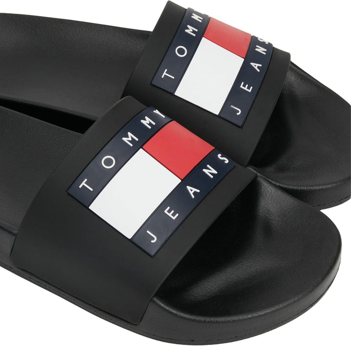 Tommy Jeans Herren Badeschuhe Pool Slide Badelatschen 46 EU Schwarz, 46 EU Schwarz