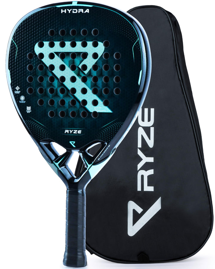 RYZE Hydra Padel Schläger aus 100% Kohlefaser - Maximale Power, Kontrolle & Präzision - 365g mit EVA