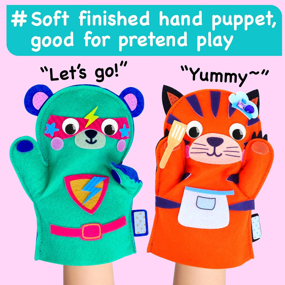 Einhorn Hand-Puppen Set für Kinder 5-8 Jahre - DIY Bastelkit - 8 Projekte - Kreatives Rollenspiel
