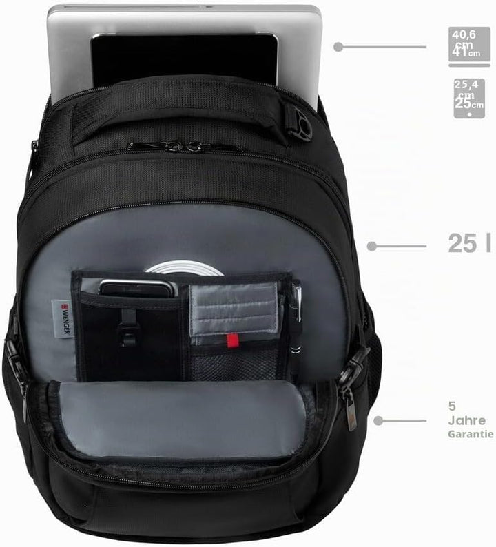 Wenger 601468 SIDEBAR 16' Laptop Backpack with Tablet Pocket In Black {21 Litres}