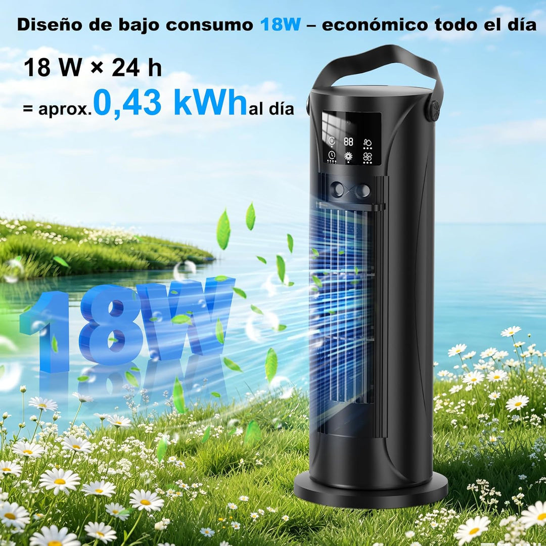 Mobile Klimaanlage – Mini Klimaanlage ohne Abluftschlauch mit Verdunstungskühlung, Timer-Funktion, 4