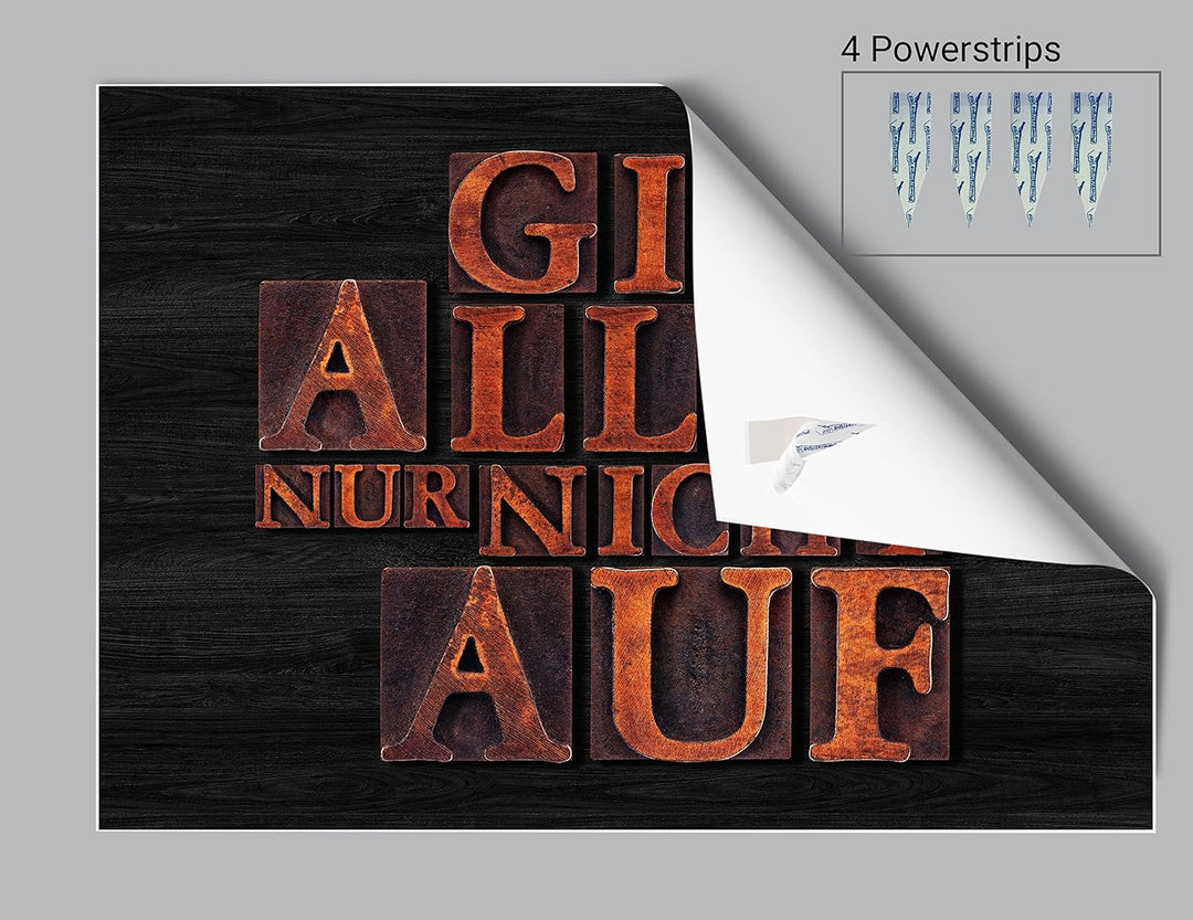 wandmotiv24 Poster als Wanddeko, Grösse Din A0, Gib Alles nur Nicht auf, Holz, Moderne Wanddeko, Wan