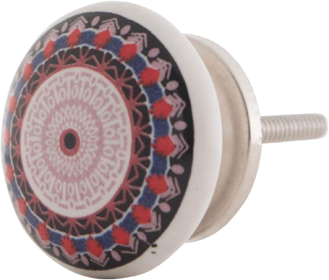Knober Set 10 Stück Möbelknöpf Keramik Mandala Energy Shabby-Chic Schrankknöpfe Türgriff (1. Buntes