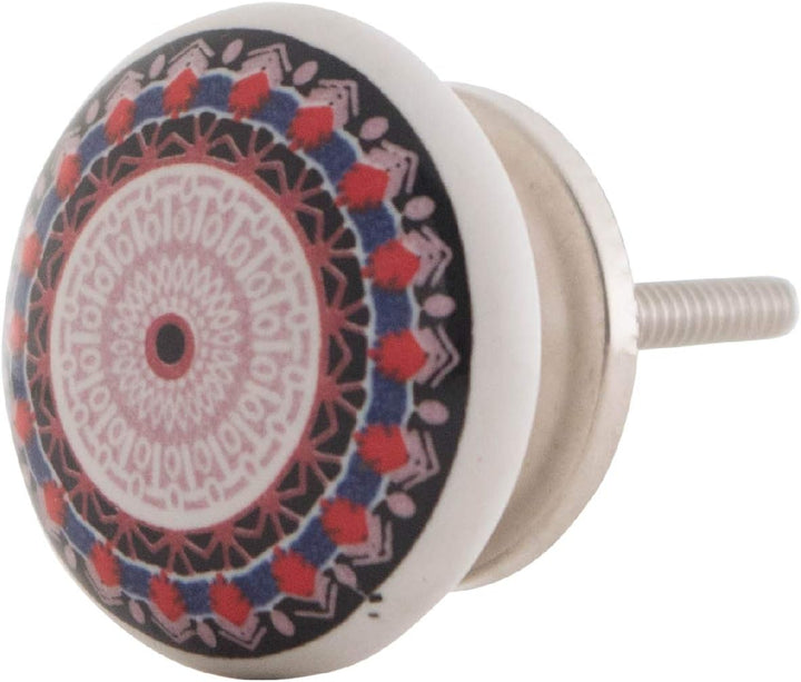 Knober Set 10 Stück Möbelknöpf Keramik Mandala Energy Shabby-Chic Schrankknöpfe Türgriff (1. Buntes