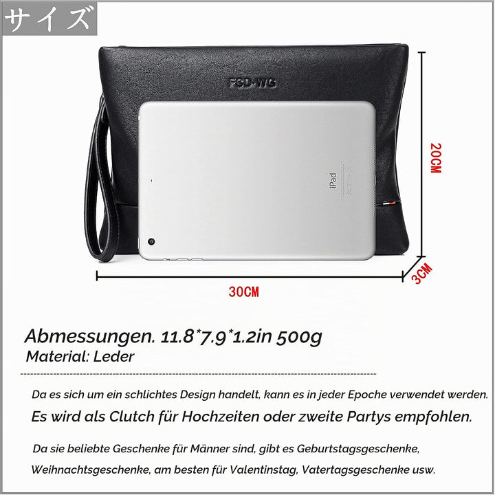 FSD.WG Herren-Clutch-Tasche, 30,5 cm, grosse Handtasche, A9186, L L A9186, L A9186