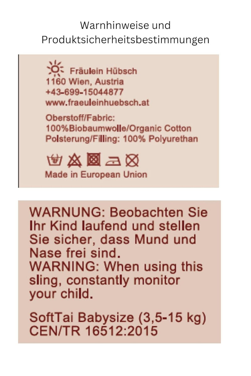 Babytrage Fräulein Hübsch SoftTai V2 Babysize Graphite ab Geburt bis Kleinkindalter (Gr. 50/56-80/86