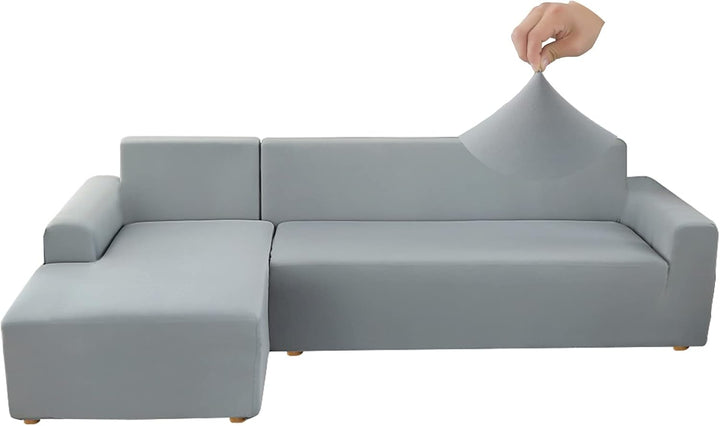 Jaotto Sofa Überwürfe Sofabezug Elastische Spandex Stretch Sofabezüge Couchbezug für L-Form Sofa Uni