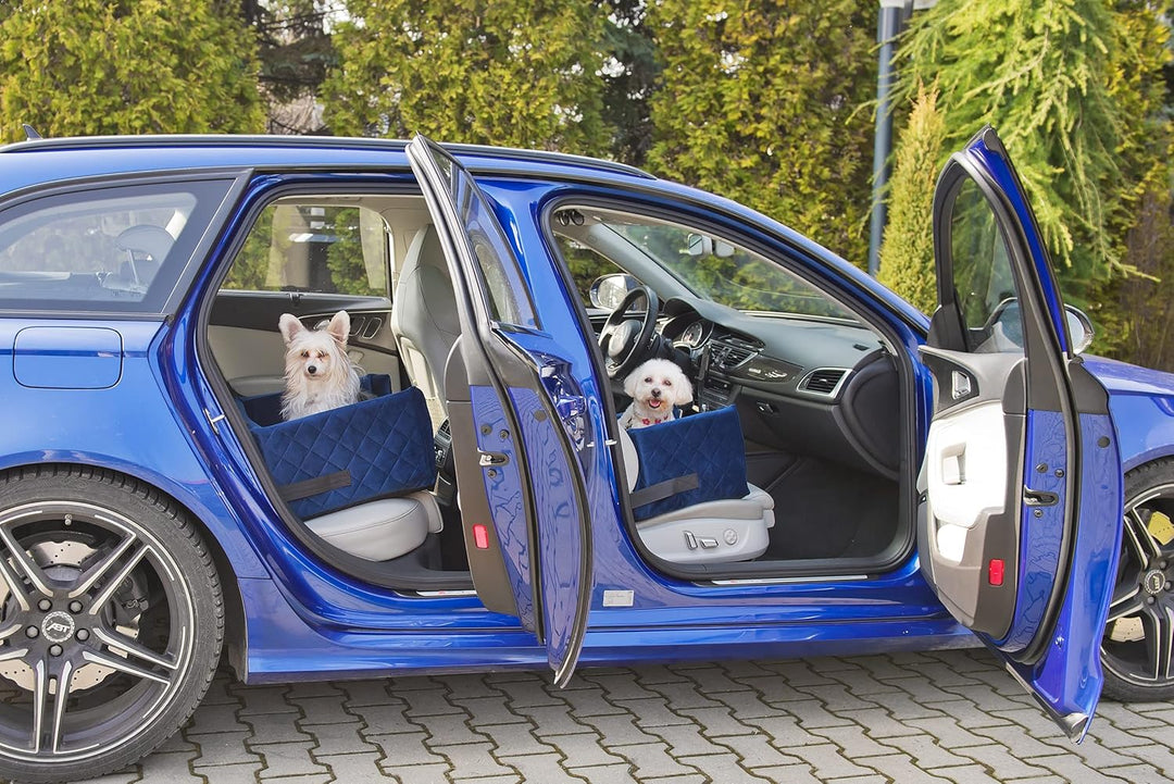 Exclusive Hunde Autositz | Autositz für Hunde, Katzen, Haustier | Rückbank, Beifahrersitz | Hundebet