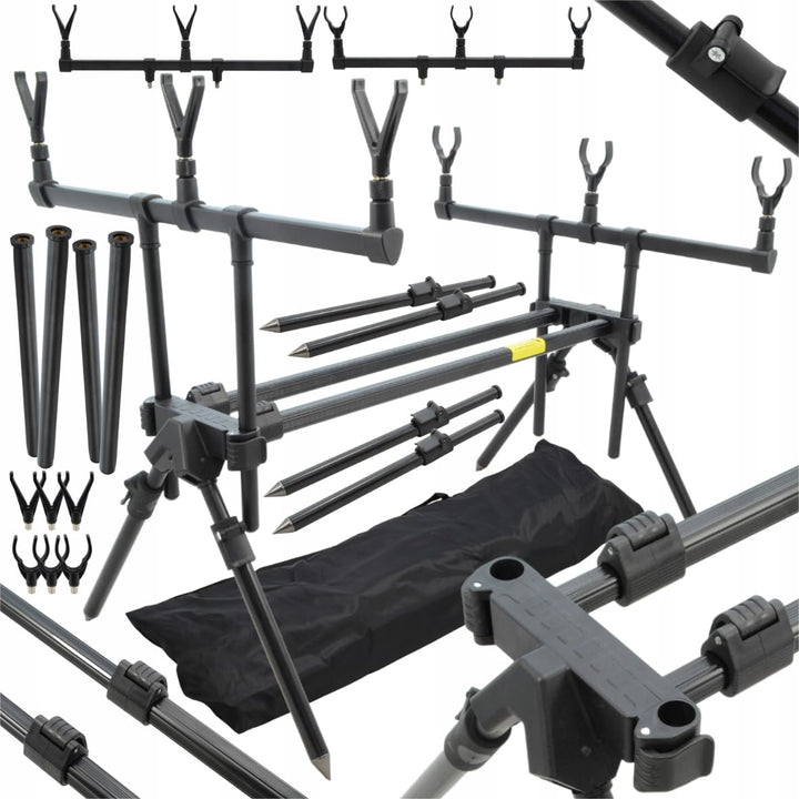 A&amp;N Rod Pod – Karpfen Rutenständer für 3 Ruten, verstellbar 60–115 cm, stabiler Rutenständer mit Tra