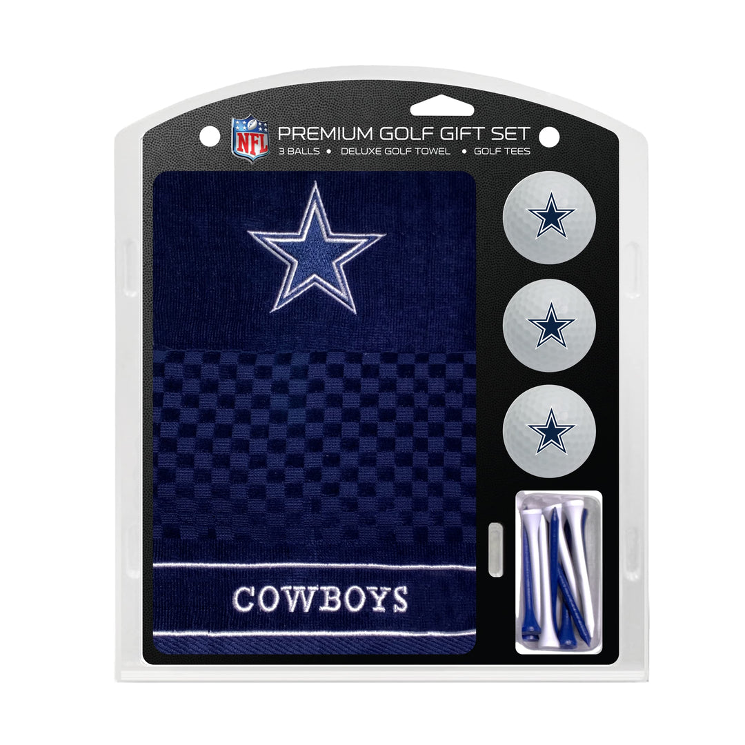 Team Golf NFL Geschenkset Besticktes Golf-Handtuch, 3 Golfbälle und 14 Golf-Tees 6,5 cm Regulierung,