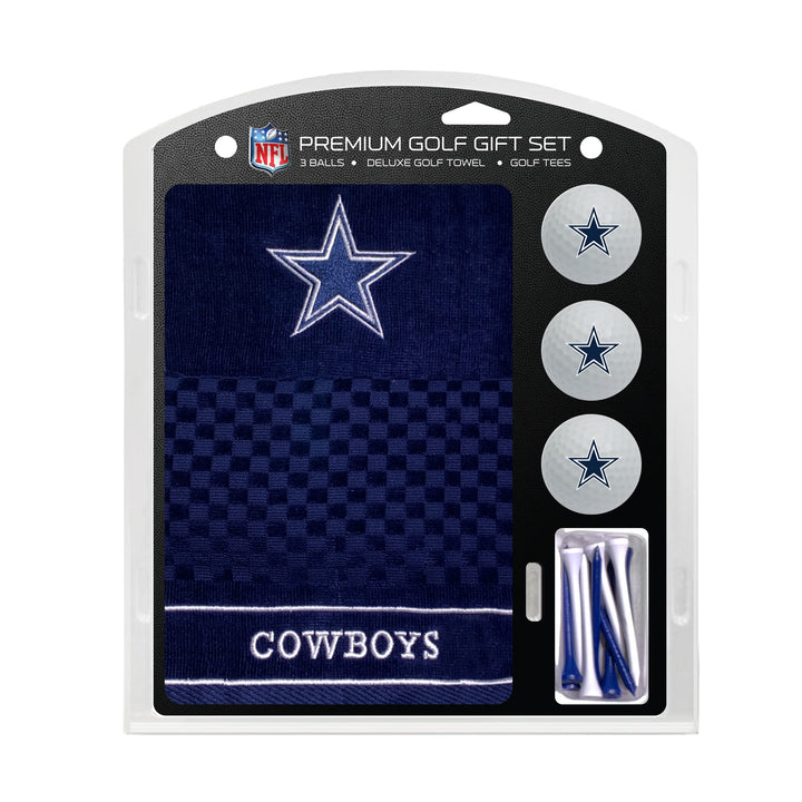 Team Golf NFL Geschenkset Besticktes Golf-Handtuch, 3 Golfbälle und 14 Golf-Tees 6,5 cm Regulierung,