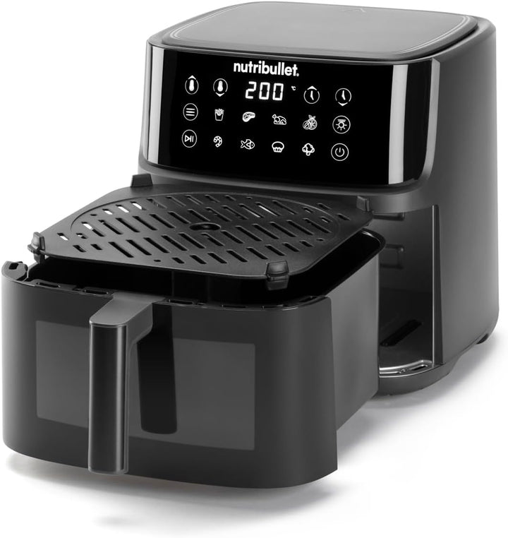 nutribullet Crisplite Vision NBA0811DG, Heissluftfritteuse mit 8L Kapazität, 80-200° Temperaturberei