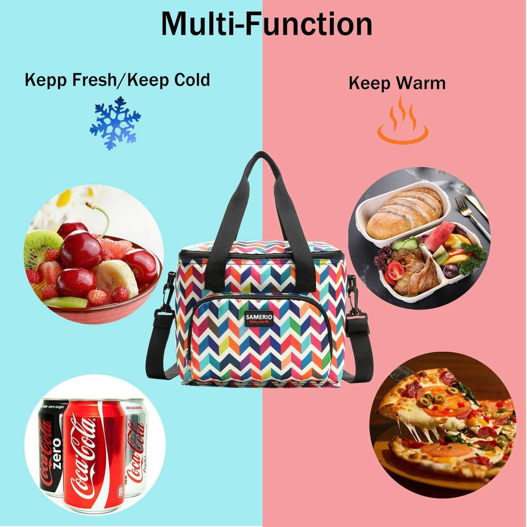 Kühltasche Gross Isolierte Lunchtasche Isoliertasche zur Unterwegs Arbeit Schule Strand Lunch Tasche