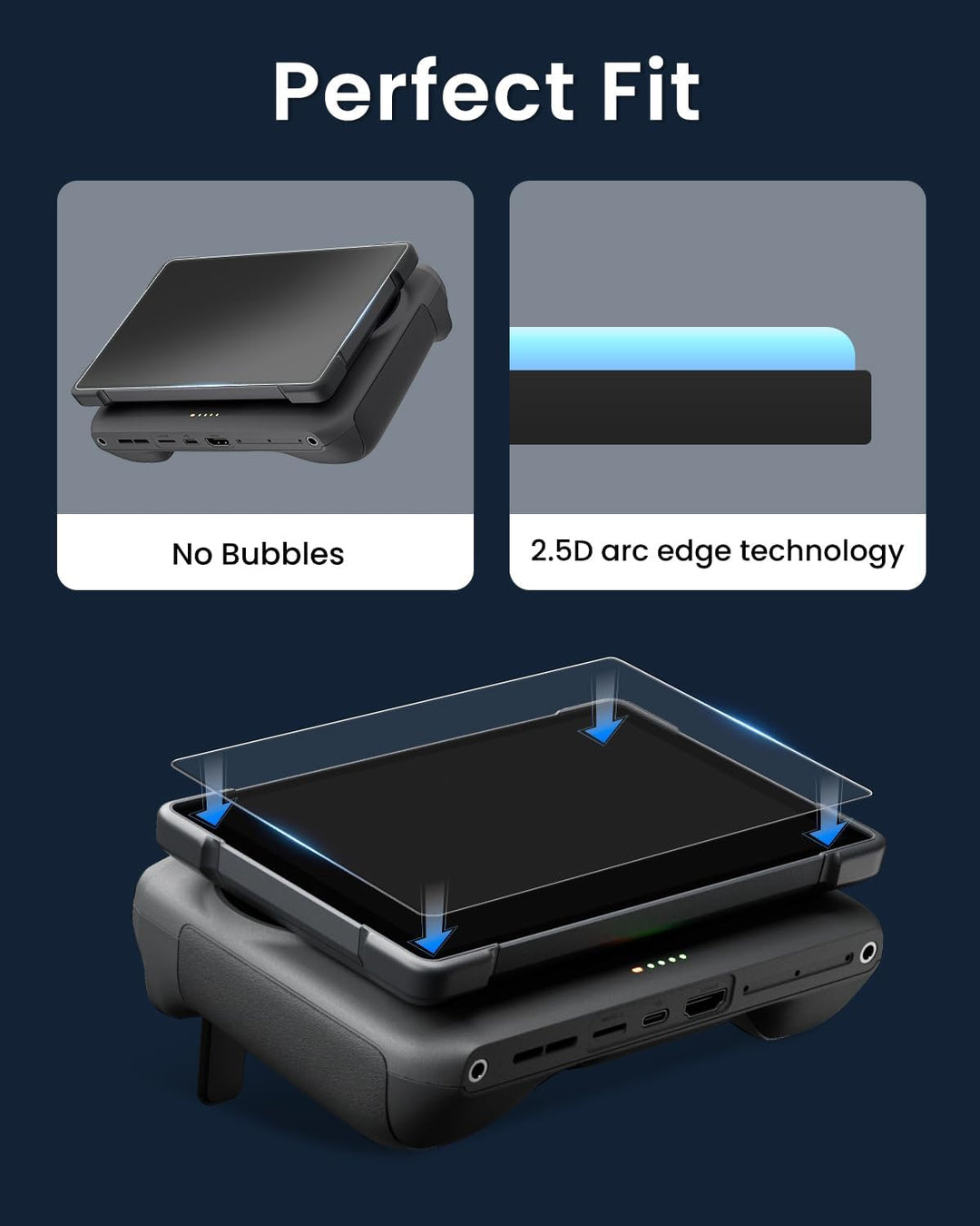 LKTOP 3er Pack RC Pro 2 Displayschutzfolie für DJI Mavic 4 Pro Controller-Zubehör HD Panzerglasfolie