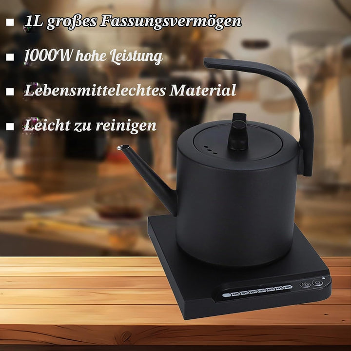 Schwanenhals Wasserkocher, Edelstahl Temperaturregelung, Gooseneck Kettle für Coffee Tea Brewing, 10