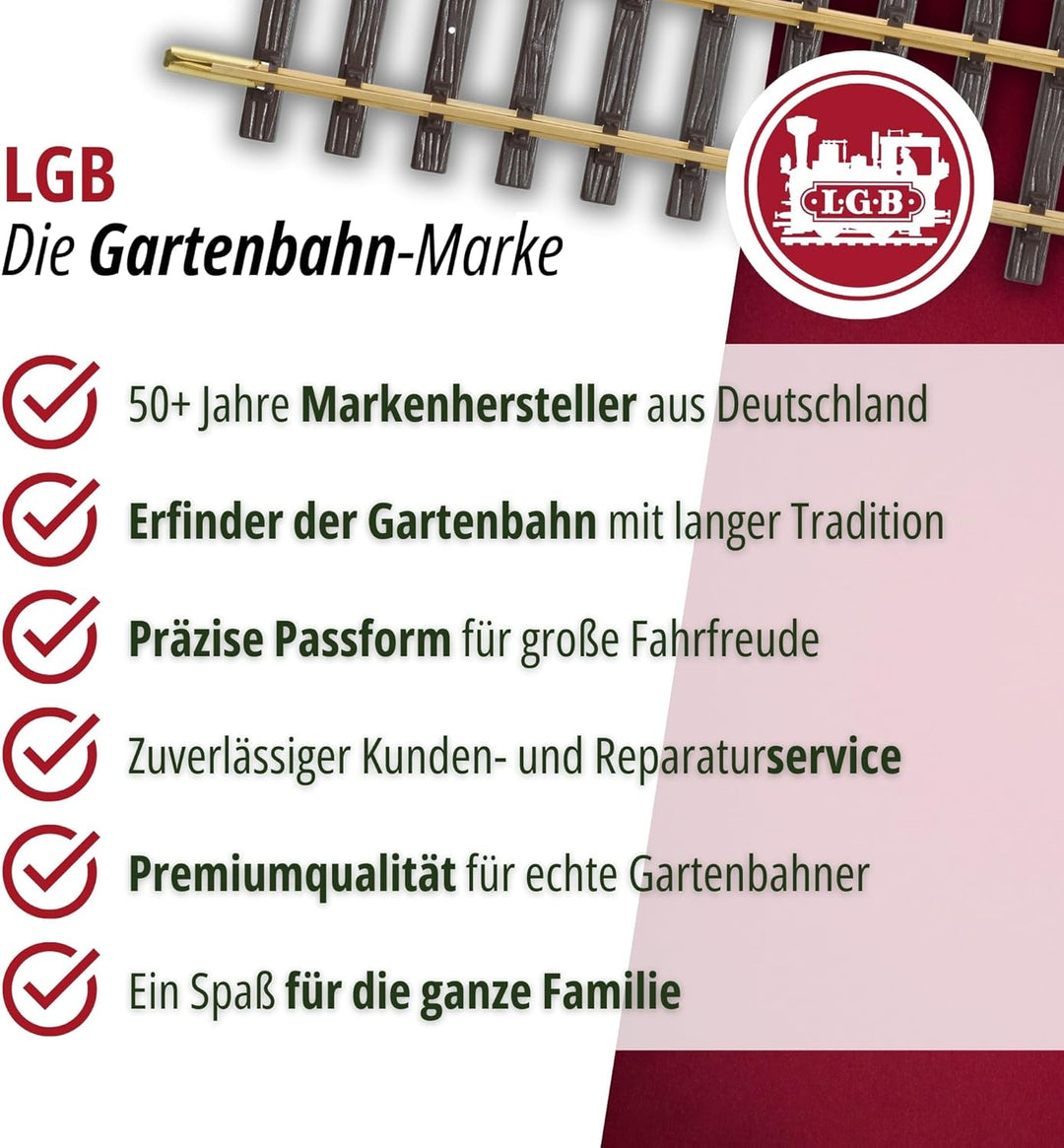 LGB 19902 - Bahnhof-Gleis-Set, Spur G Single, Single