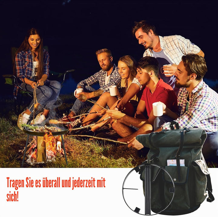 Lagerfeuerstativ zum Kochen – Lagerfeuer Kochausrüstung, Outdoor-Feuerstelle, tragbares Gusseisen, o