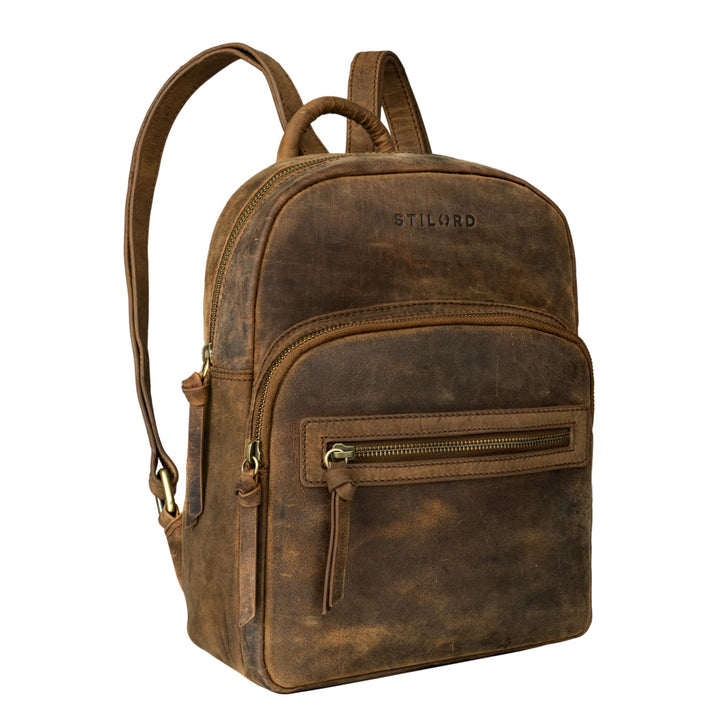 STILORD 'Alba' Kleiner Leder Rucksack Damen Vintage Daypack City Lederrucksack klein Handtasche Echt