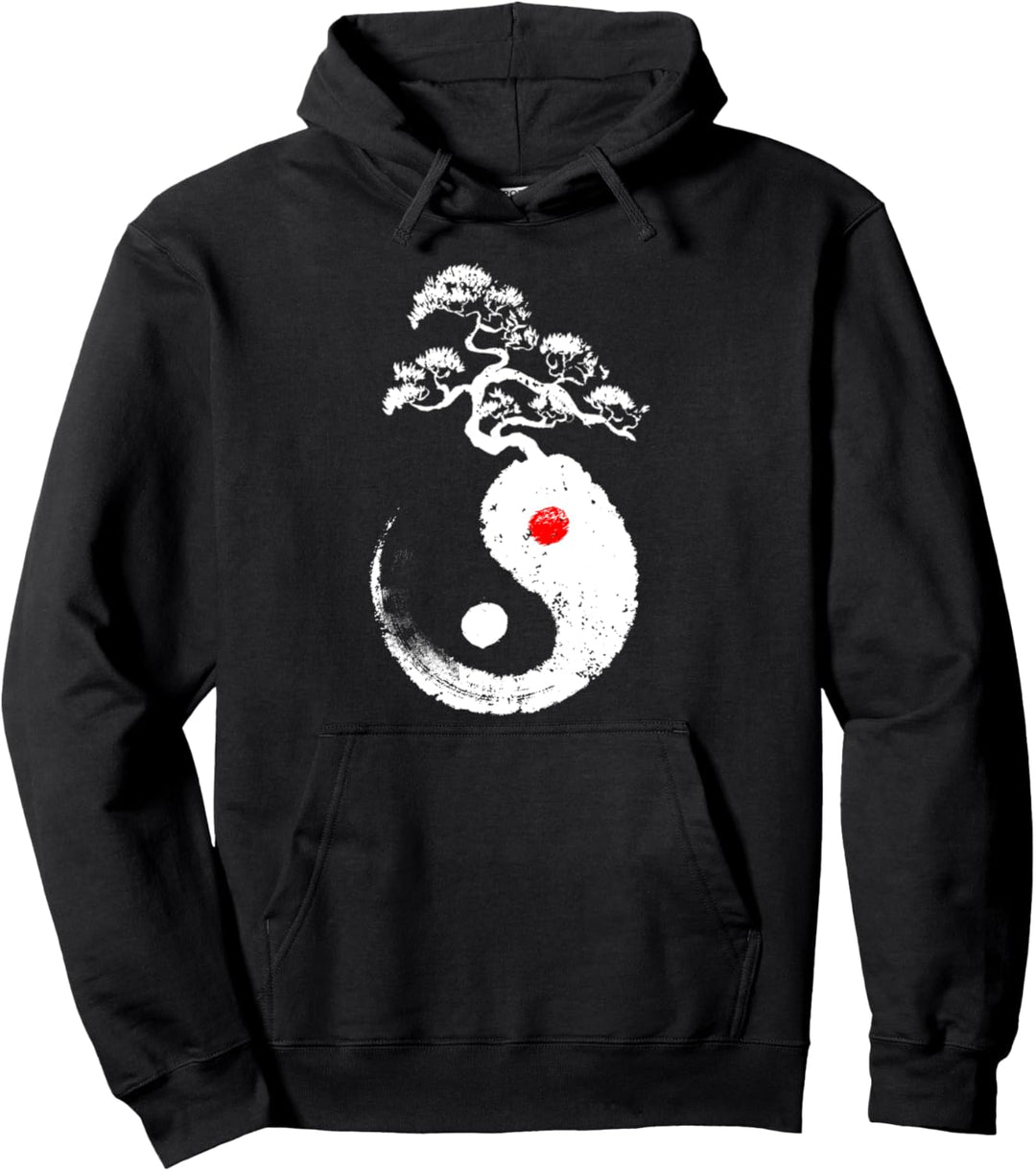 Japanische Bonsai-Baumkunst - friedlicher Zen-Buddhist Yin Pullover Hoodie