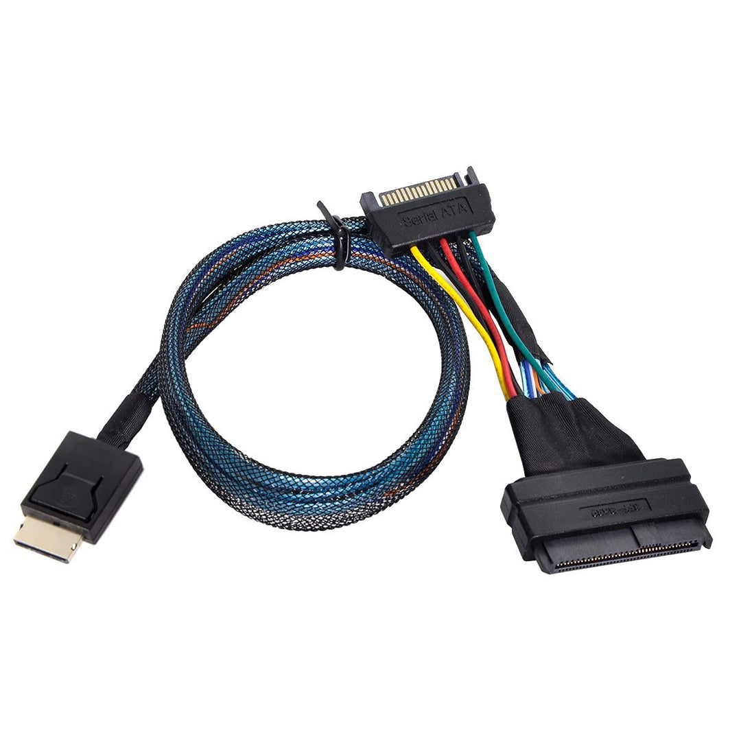 Cablecc oculink sff-8611 an U.2 U.3 SFF-8639 NVME PCIe PCI-Express-SSD-Kabel für Mainboard-SSD Schwa