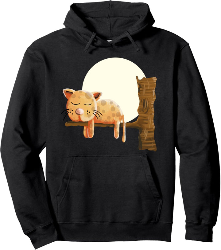 Verträumte Katze Bei Vollmond I Katzenmotiv Katzen Fun Pullover Hoodie
