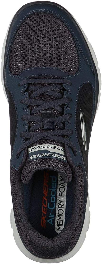 Skechers Herren Flex Advantage 4.0 True Clarity Sneaker 39 EU Navy Leather Pu Mesh Trim, 39 EU Navy