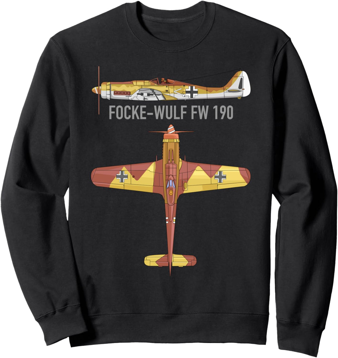 Focke-Wulf Fw 190 Deutsches WW2 Kampfflugzeug Flugzeug Sweatshirt
