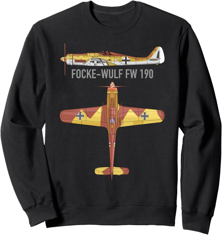 Focke-Wulf Fw 190 Deutsches WW2 Kampfflugzeug Flugzeug Sweatshirt
