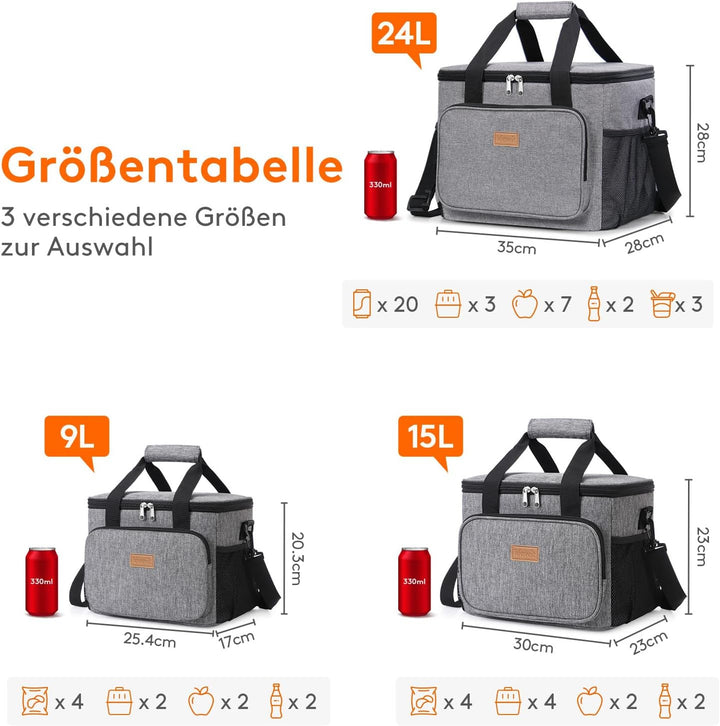 Lifewit 25L Kühltasche Gross Thermotasche Cooler Bag Einkaufstasche Kühlbox Thermo Tasche Lunchtasch