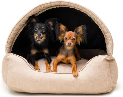 Bjird Hundebett & Hundehütte in einem - Hundehaus mit Dach für kleine und mittelgrosse Hunde - Hunde