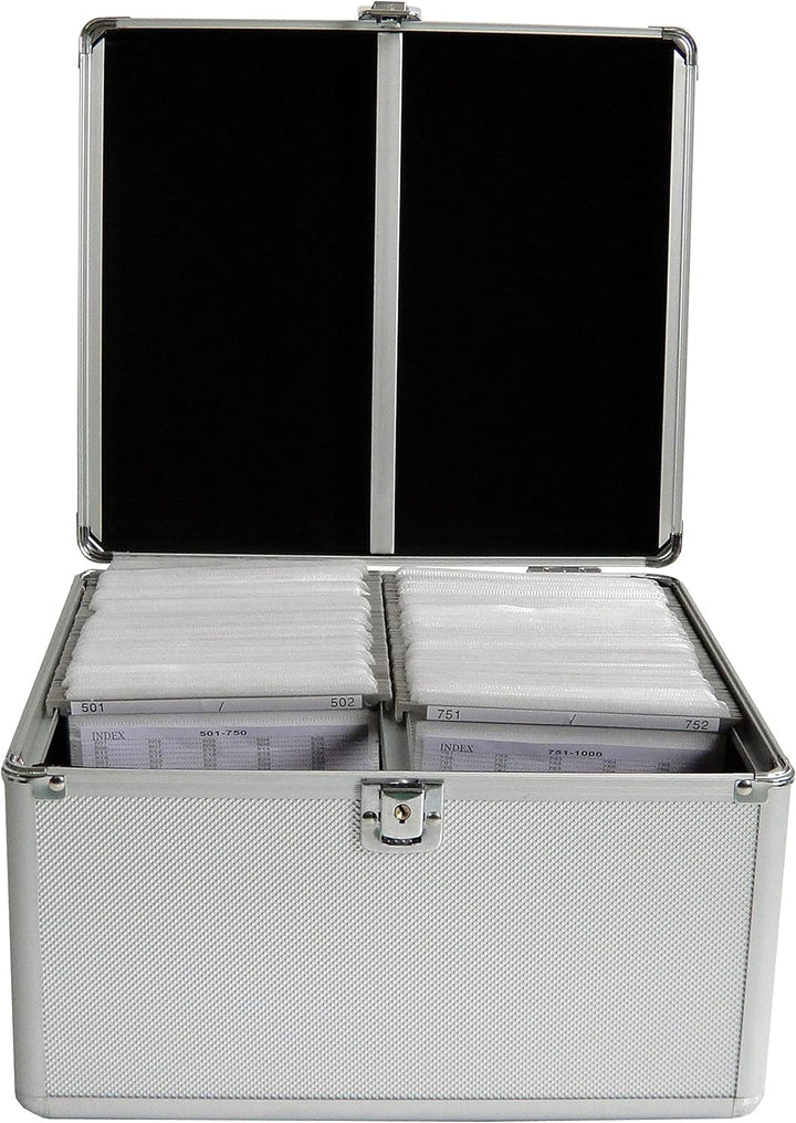 MediaRange Archivierungskoffer für 300 Discs, Aluminium-Optik, mit Einhängetaschen, silber Single, S