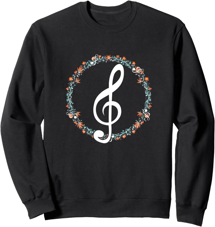 Notenschlüssel Blumen Noten Musik Musiker Stimme Geschenk Sweatshirt