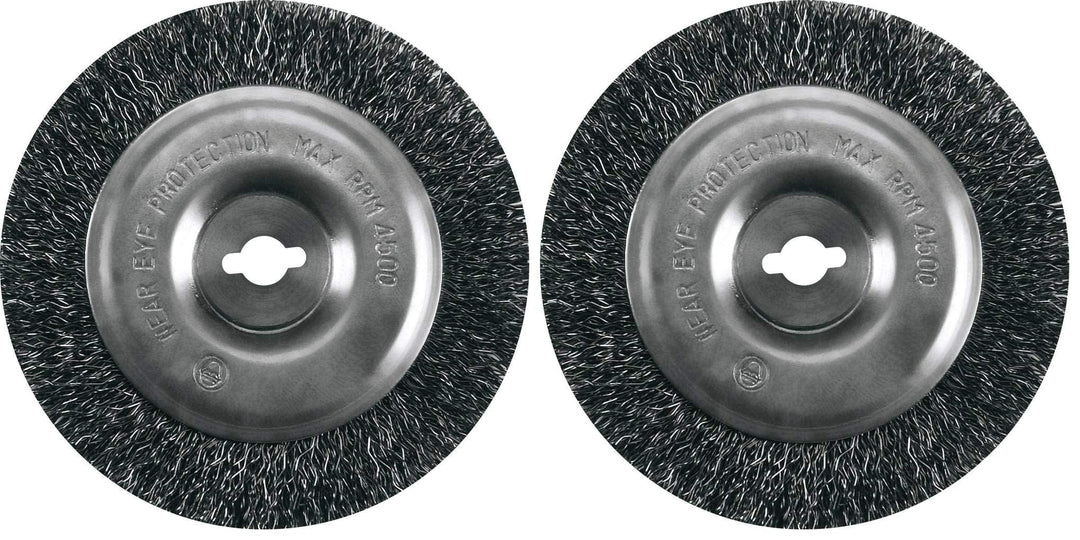 Einhell Ersatzbürste Stahl Fugenreiniger-Zubehör - 2x Stahlbürste mit 100 mm Durchmesser für Akku- u