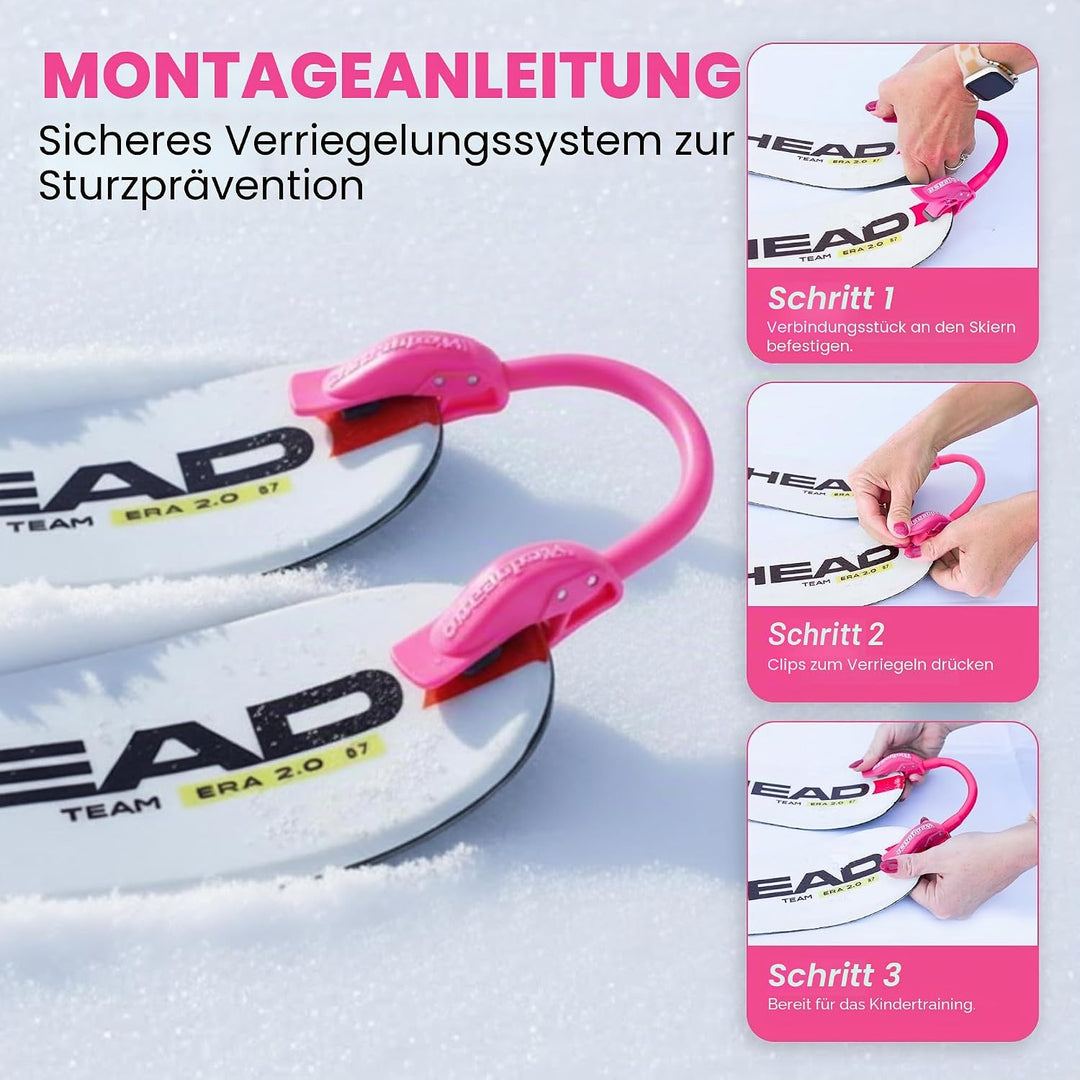 Launch Pad Wedgease Skispitzenverbinder – Lernen Sie Skifahren – lehrt Geschwindigkeitskontrolle, Ma