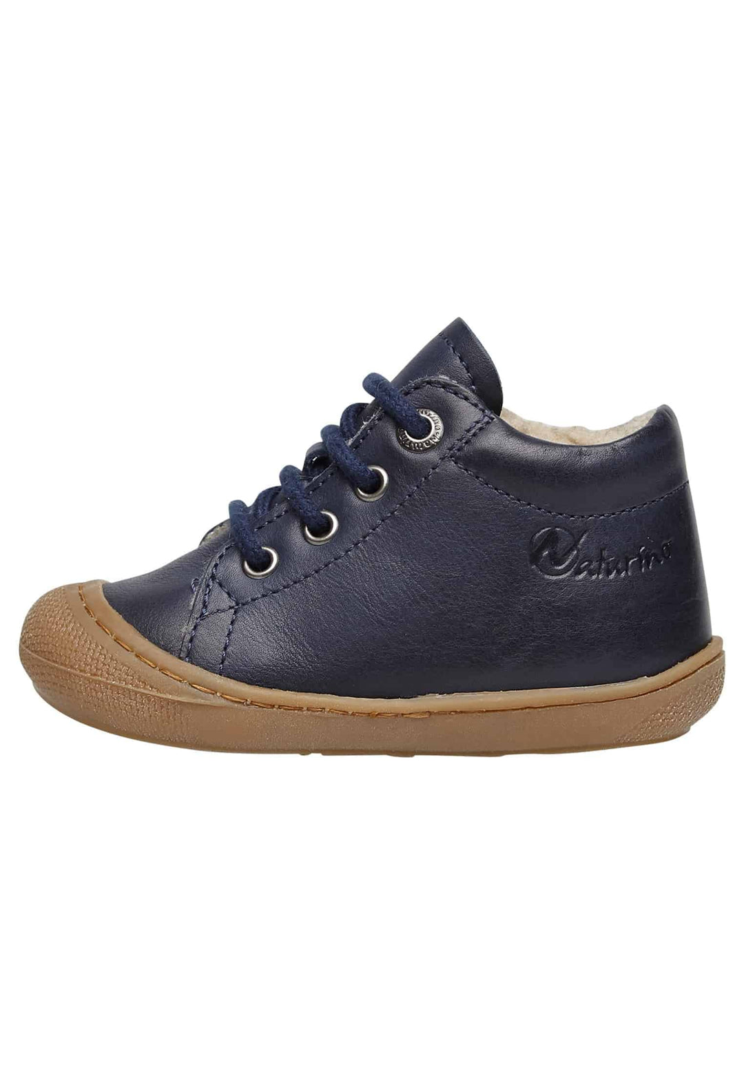 NATURINO Lauflernschuhe aus Leder mit Wollfutter, 17 EU Blau