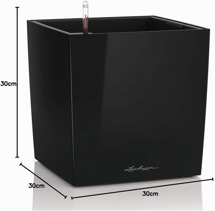 LECHUZA CUBE Premium 30 schwarz hochglanz 16469 29.5x29.5x30 cm Schwarz Hochglanz, 29.5x29.5x30 cm S