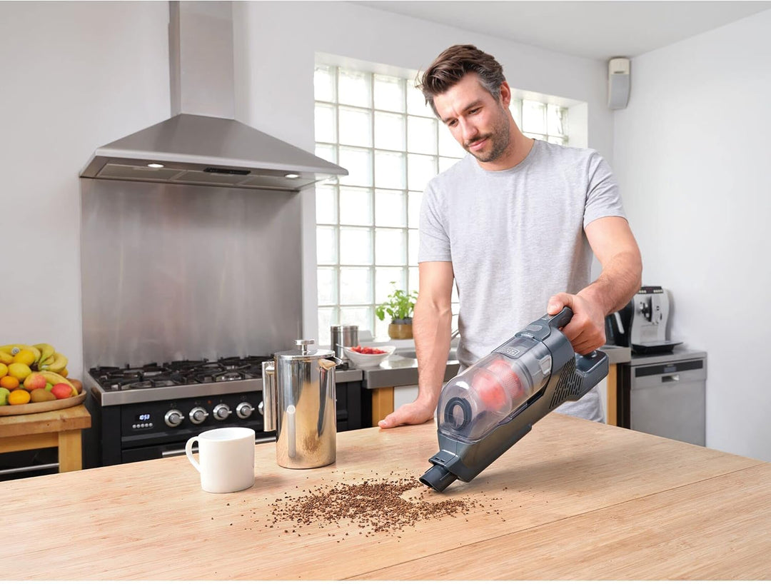 BLACK+DECKER 3-in-1 Akku-Stielsauger BHFEA520J (18V, beutelloser Boden- & Handstaubsauger mit Turbob