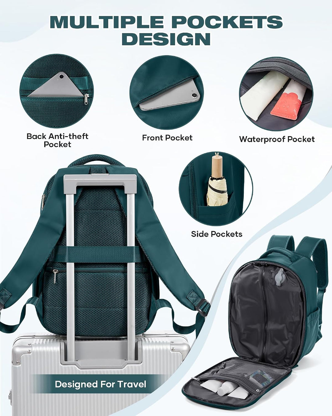 SZLX Grosser Reiserucksack Damen,Vakuum Rucksack mit Pumpe Ryanair Handgepäck 40x30x20 Herren, Wizza